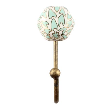 Sage Green Hexagon Ceramic Wall Hook